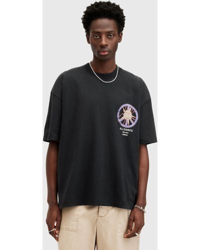 AllSaints Orbs Short Sleeve Crew T-shirt - Black