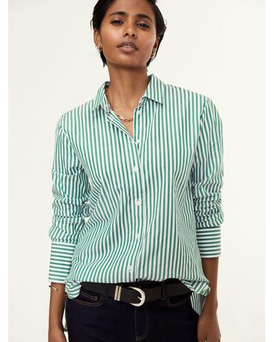 Baukjen Rishma Stripe Organic Cotton Shirt - Green