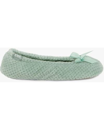 Totes Terry Popcorn Ballet Slippers - Green