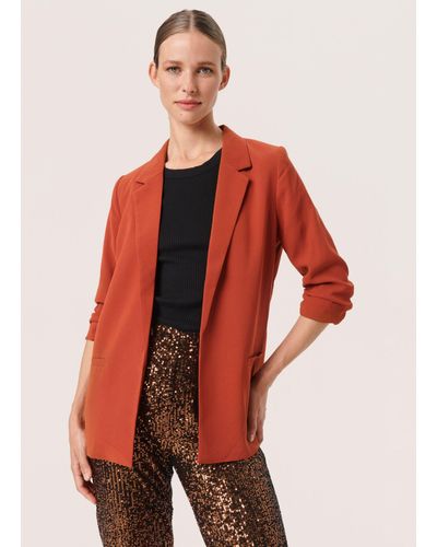 Soaked In Luxury Shirley 3/4 Sleeve Blazer - Red