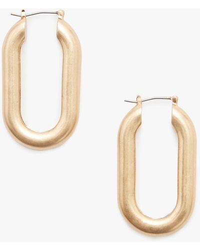 AllSaints Oval Tube Hoop Earrings - Metallic