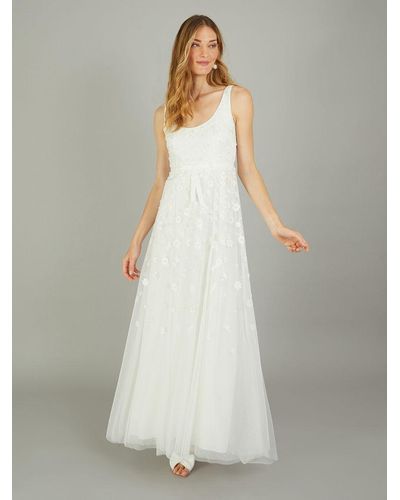 Monsoon Amelie Embroidered Wedding Dress - White