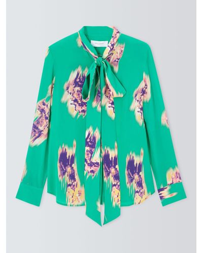 Equipment Miki Abstract Print Silk Blouse - Green