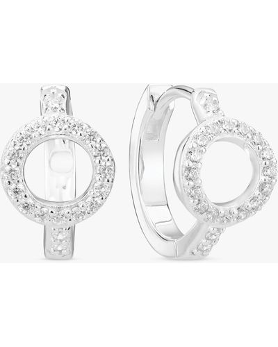 Sif Jakobs Jewellery Cubic Zirconia Circle Hoop Earrings - White