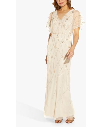 Adrianna Papell Beaded Dress - Natural