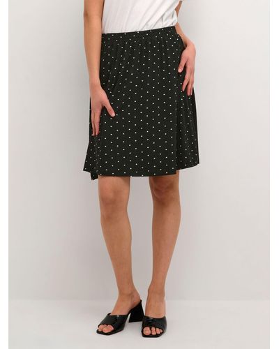 Kaffe Hazel Pola Dot Jersey Skirt - Black