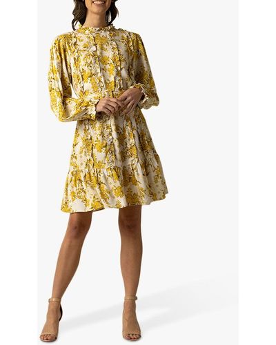 Raishma Amanda Floral Mini Dress - Yellow