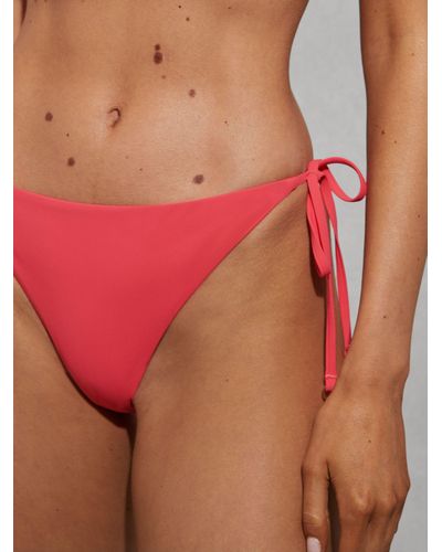 Reiss Riah Tie Side Bikini Bottoms - Red