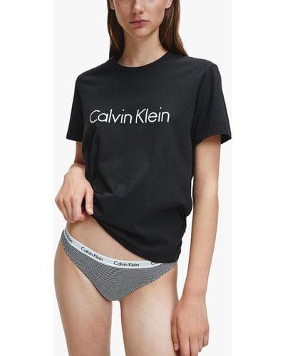 Calvin Klein Short Sleeve Crew Neck Pyjama Top - Black