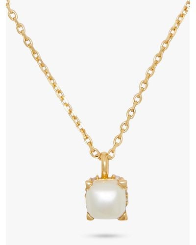 Kate Spade Little Luxuries Glass Pearl Pendant Necklace - Metallic