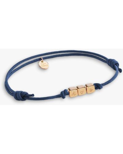 Merci Maman Personalised 3 Dice Braided Bracelet - Blue