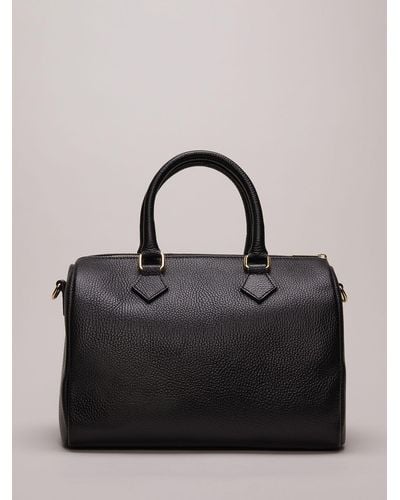 Phase Eight Leather Bowling Bag - Black