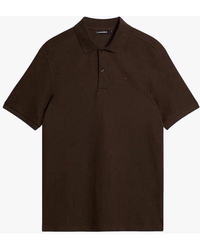 J.Lindeberg Troy Cotton Polo Shirt - Brown