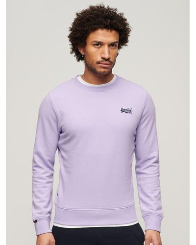 Superdry Essential Logo Crew Neck Sweatshirt - Purple