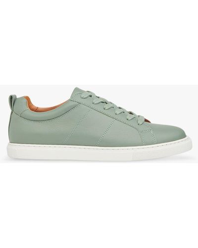 Whistles Koki Lace Up Low Top Leather Trainers - Green