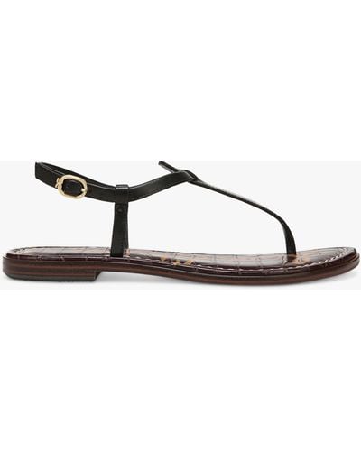 Sam Edelman Gigi T-bar Leather Sandals - Natural