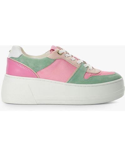 Dune Evangelyn Panelled Suede Flatform Low-top Trainers - Multicolour