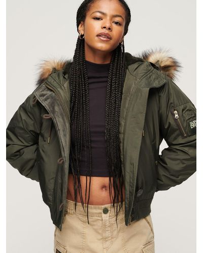 Faux fur top hooded bomber jacket