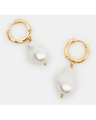 Hush Baroque Pearl Drop Earrings - White