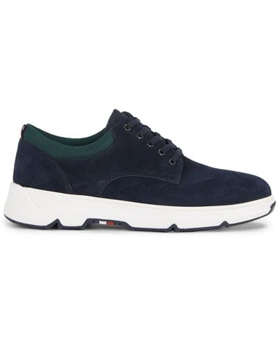 Tommy Hilfiger Hybrid Suede Lace Up Trainers - Blue