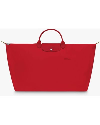 Longchamp Le Pliage Green Recycled Canvas Xl Travel Bag - Red