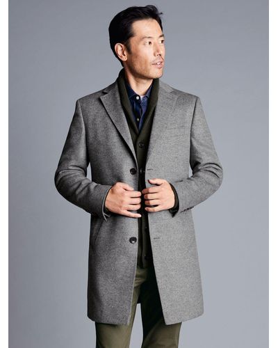 Charles Tyrwhitt Pure Wool Overcoat - Grey