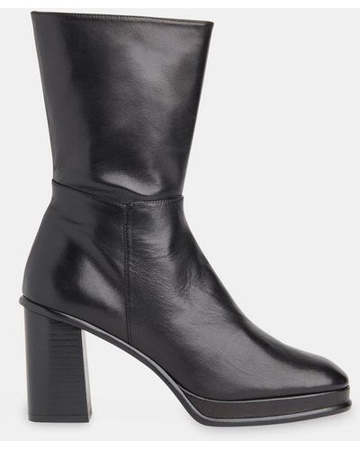 Whistles Clara Platform Block Heel Boots - Black