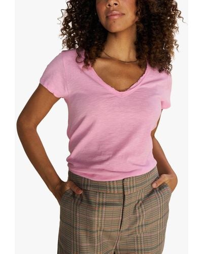 Mos Mosh Tulli Short Sleeve Basic Organic Cotton T-shirt - Pink