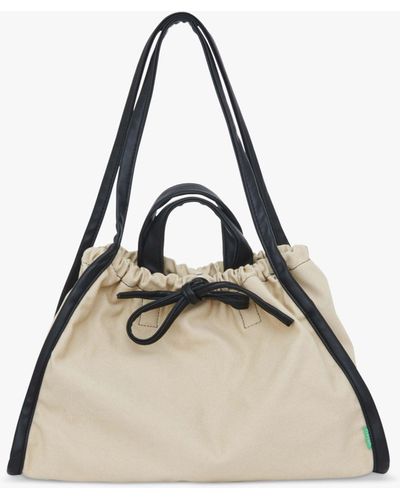 Hvisk Sage Canvas Structure Recycled Shopper Bag - Natural