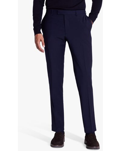 Moss X Dkny Wool Blend Slim Fit Suit Trousers - Blue