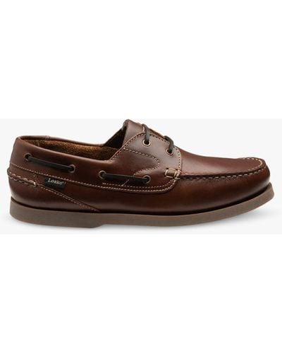 Loake Lymington Leather Boat Shoes - Brown