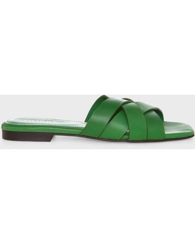Hobbs Annie Woven Leather Slider Sandals - Green