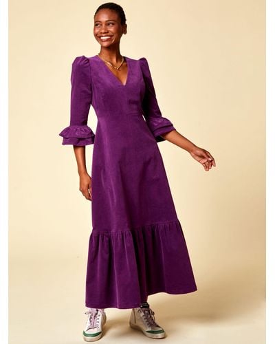Aspiga Victoria Corduroy Midi Dress - Purple