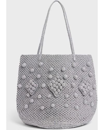 Gerard Darel Lolia Textured Shopper Bag - Grey