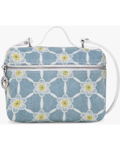 Longchamp Le Pliage Collection Embroidered Daisy Denim Crossbody Bag - Blue