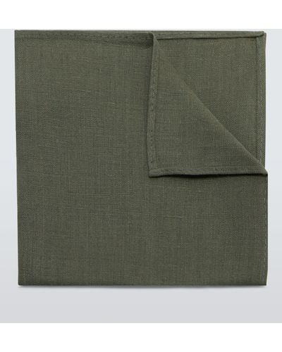 John Lewis Linen Pocket Square - Green