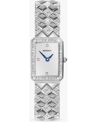 Sekonda Crystal Bracelet Strap Watch - White