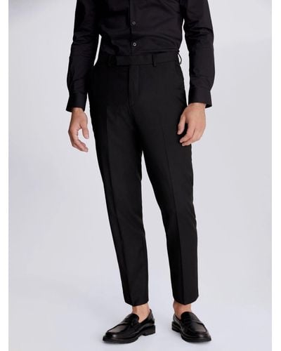 Moss Regular Fit Stretch Suit Trousers - Black