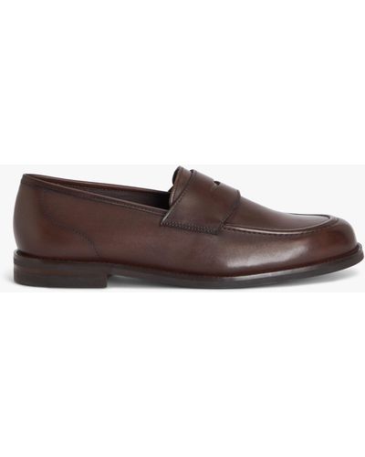 John Lewis Leather Loafers - Brown