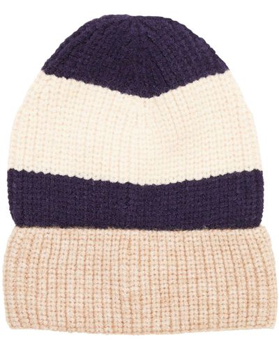 Great Plains Tricolour Knit Hat - Blue