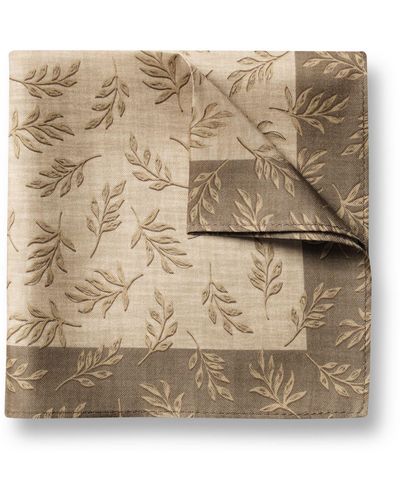 Charles Tyrwhitt Silk Pocket Square Floral Handkerchief - Natural