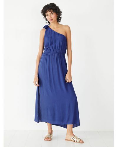 Hush Selena One Shoulder Midi Dress - Blue