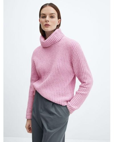 Mango Puri Turtleneck Knitted Jumper - Pink