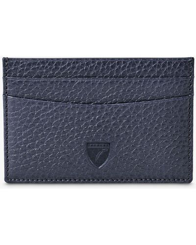 Aspinal of London Pebble Leather Slim Credit Card Case - Blue