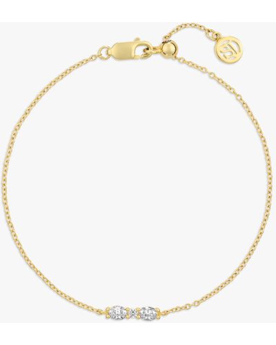 Sif Jakobs Jewellery Facet Cut White Zirconia Chain Bracelet - Metallic