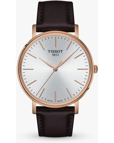 Tissot Everytime Leather Strap Watch - White