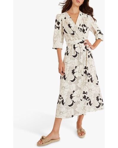 Traffic People Deanie Loomis Tilly Linen Blend Midi Dress - Natural