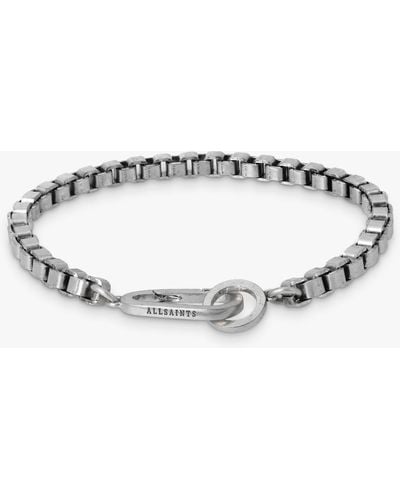 AllSaints Single Box Chain Flex Link Bracelet - Metallic