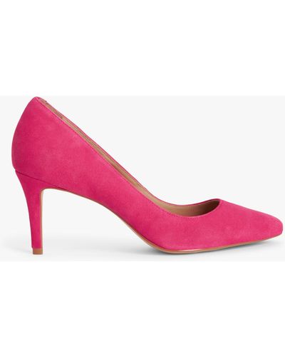 John Lewis Blessing Suede Stiletto Heel Pointed Toe Court Shoes - Pink