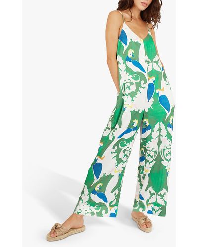 Traffic People The Big Year Silk Blend Jumpsuit - Green